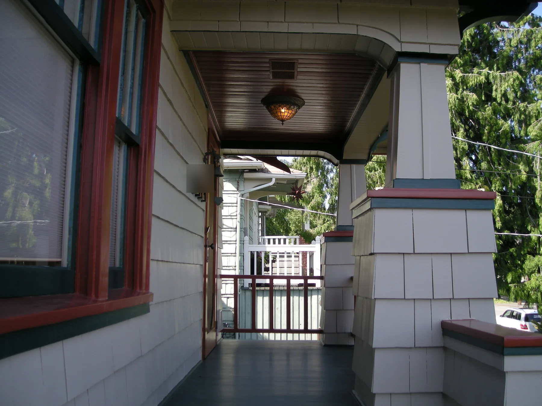 Craftsman porch after restoration painting