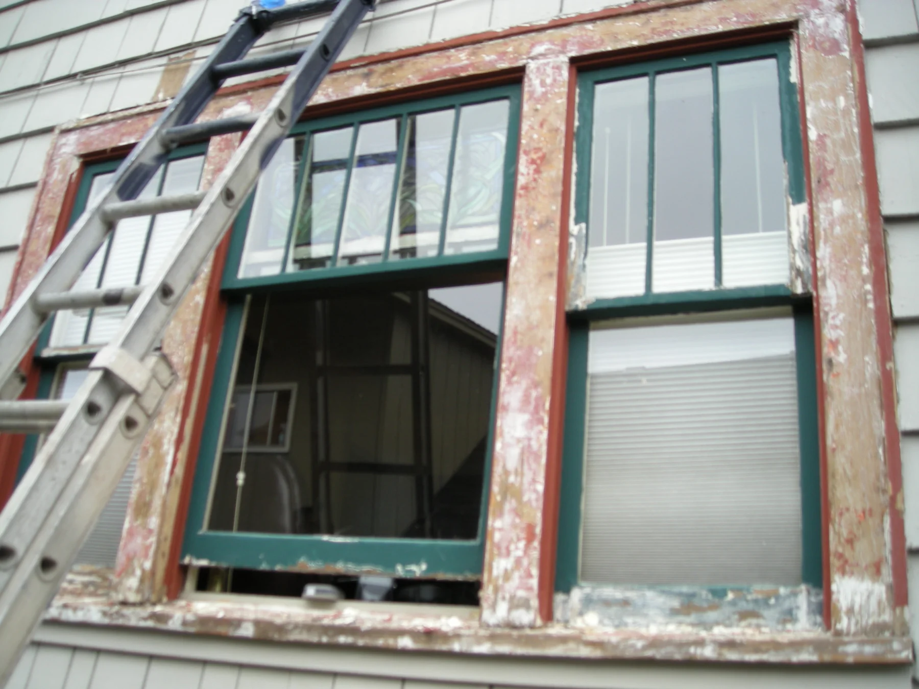 Craftsman window trim during extensive preparation